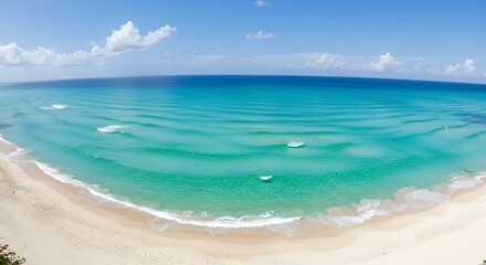 Obraz premium Stunning Ocean Background Turquoise Waters and Sandy Shores