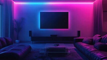 Modern living room with vibrant LED lighting (3)