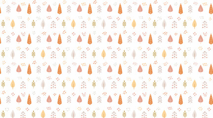 Obraz premium Minimalist Autumn Forest Seamless Pattern