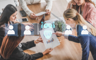 AI is selected to replace human employees, illustrating automation and workforce transformation...