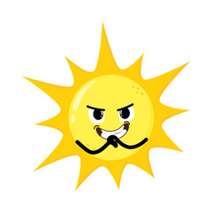 Cute Hand Drawn Mischievous Sun Expression