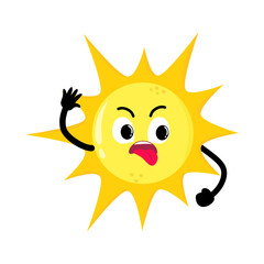 Cute Hand Drawn Naughty Sun Expression