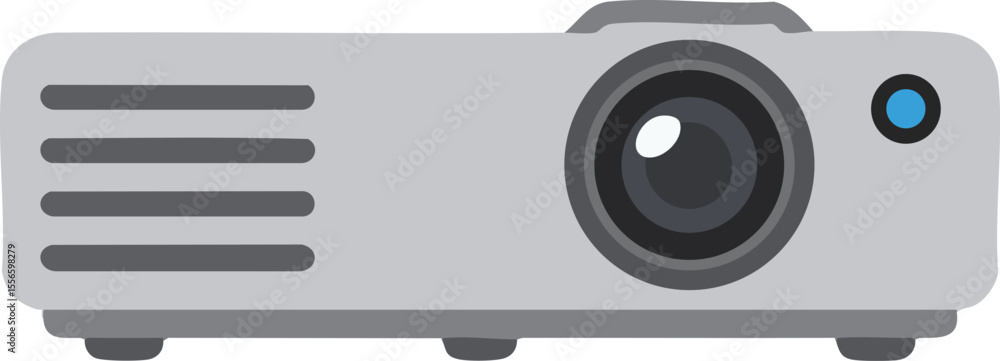 Aufkleber projector device front view technology equipment digital multimedia presentation tool gray color vec