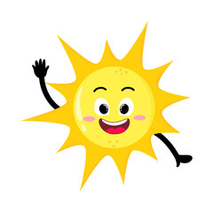 Cute Hand Drawn Sun Wave Hello