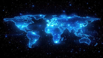 Obraz premium Global network map of interconnected locations.