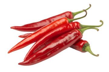 Red bell peppers isolated on transparent background
