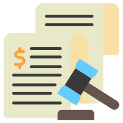 Penalty Fee flat color, mini illustration icon. use for modern concept, print, UI, UX kit, web and app development. Vector related to risk management, business, finance.