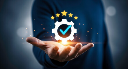 Quality assurance quality control process improvement standards excellence certification hand stars