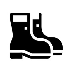  Stylish black boots on a white background for fashion concept