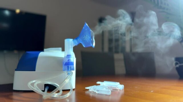Inhaler necessary for lung disease with flu and bronchitis, medical device