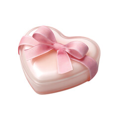 HeartShaped Gift Box with Pink Ribbon Perfect for Valentines Day or Anniversary on transparent Background
