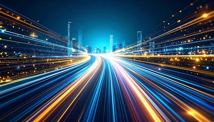 City lights blur in motion