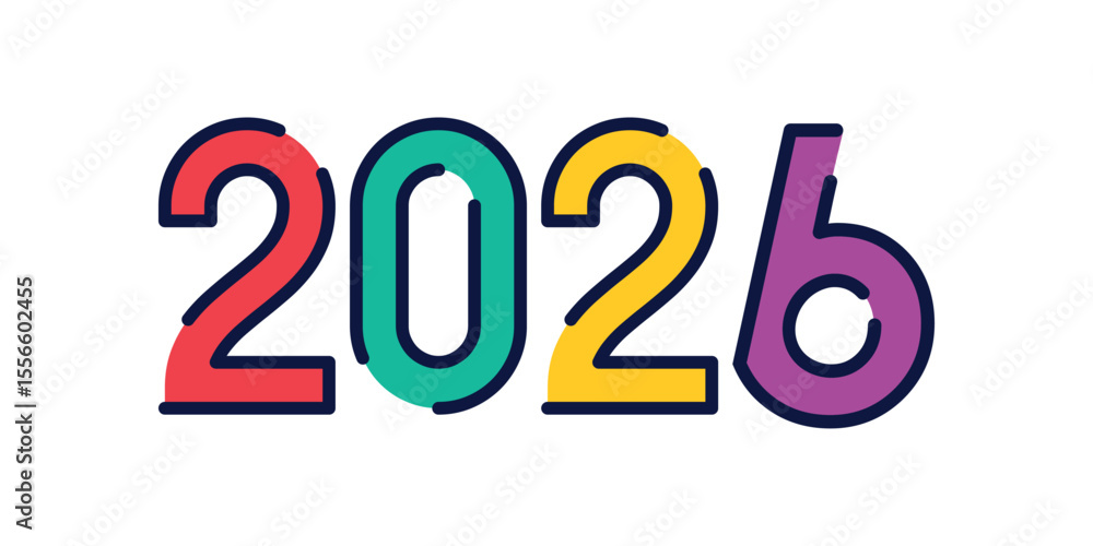 Poster 2026 logo design element vector with creative concept design idea