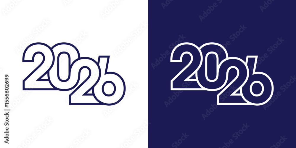 Poster 2026 logo design element vector with creative concept design idea