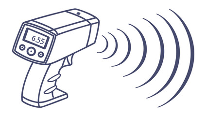 Handheld Digital Infrared Thermometer with Waves.