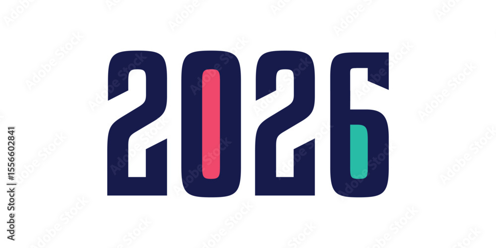 Poster 2026 logo design element vector with creative concept design idea