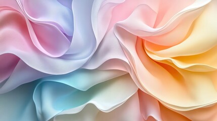 Obraz premium Delicate, flowing pastel rainbow fabric