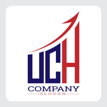 UCH logo design, UCH Company Logo Design Growth vector, UCH Upward Arrow Business Success Logo vector, UCH Corporate Branding Logo, UCH simple and modern logo, UCH business finance logo design, etc.