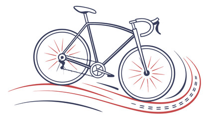 Stylized Road Bicycle with Curved Lines Depicting Movement.