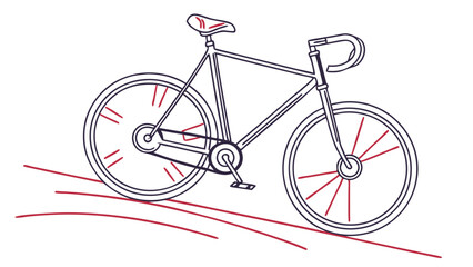 Line Art Illustration of a Bicycle on a Hill.