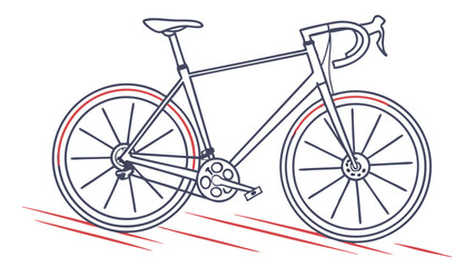 Stylish Line Art Illustration of a Road Bicycle in Motion.
