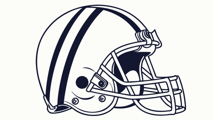 Detailed Line Art of a Football Helmet.