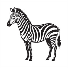 Obraz premium plain zebra silhouette vector illustration