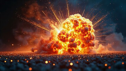 Dynamic technological explosion with vibrant colors and intricate movement