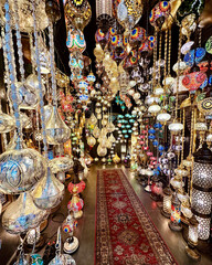 Turkish Colorful Mosaic Lantern Shop Interior