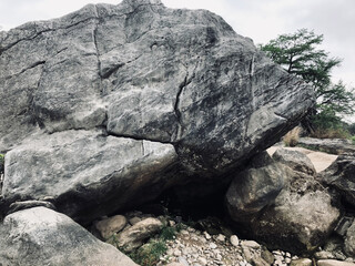 Massive Boulder Balanced on Hill