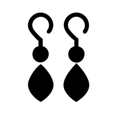 Elegant black earrings on a white background for fashion accessories concept