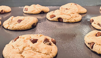 Chocolate Chip Cookies on Baking Sheet