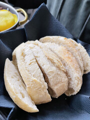 Sliced Artisan Bread on Black Napkin