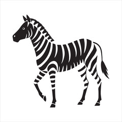 Fototapeta premium plain zebra silhouette vector illustration