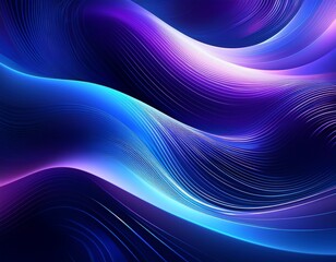 abstract flowing wave background soft curves of deep blue and purple gradients with luminous highlights in smooth elegant motion