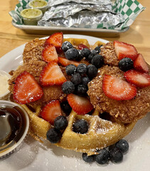 Fruity Vegan Chicken & Waffles