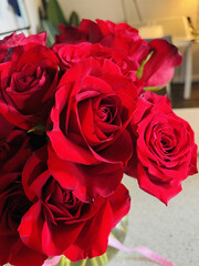 Bouquet of Vivid Red Roses