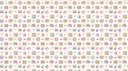 Fototapeta premium Clean Business & Finance Seamless Pattern