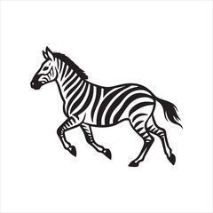 Fototapeta premium plain zebra silhouette vector illustration