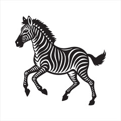 Obraz premium plain zebra silhouette vector illustration