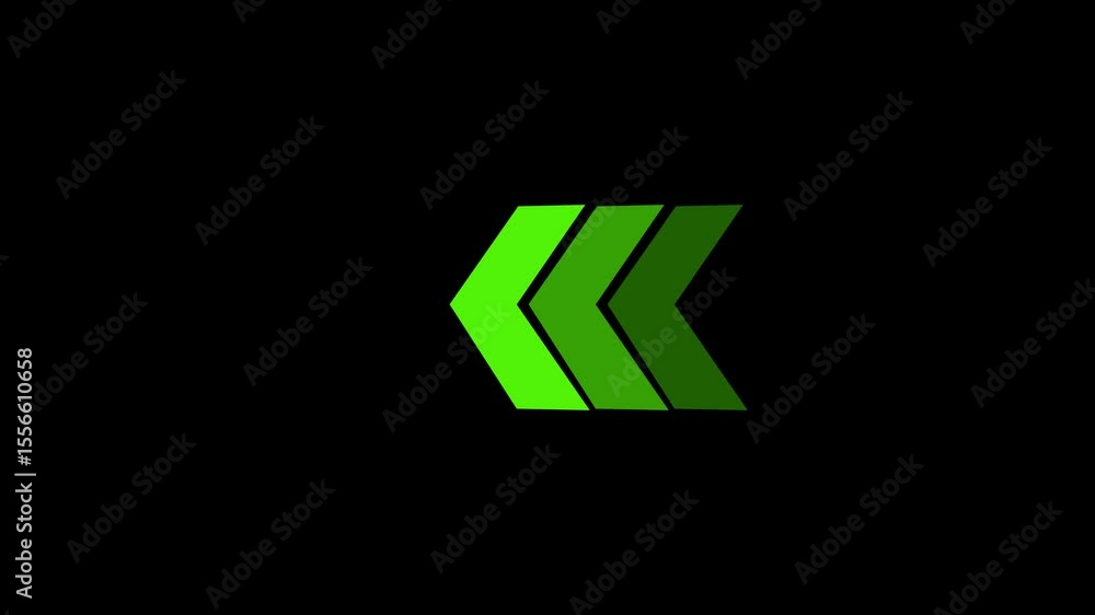 Poster arrow loop animation direction concept.colorful arrow icon concept on black background.