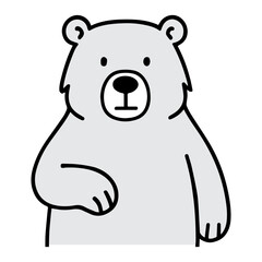 Outline Cartoon Bear Animal Simple Icon Illustration