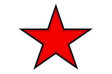 Obraz premium A shiny red star icon, perfect for Christmas or holiday design elements A vibrant red star symbol, ideal as a web button or decorative illustration A striking red star shape, a bright 3D vector object