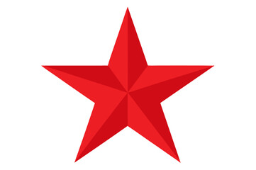 Obraz premium Red star isolated on white, a shiny Christmas decoration and holiday symbol
