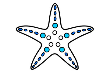 Obraz premium Vector illustration of a red starfish, a marine animal, isolated on a white background