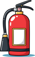 Obraz premium Fire extinguisher safety equipment vector red handheld fire safety tool illustration