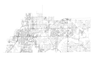 Fishers highway map. Clean, focused vector design for detailed road network visualization.