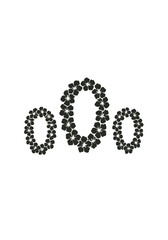 Black Silhouette Icons of Hawaiian Flower Garlands (Lei) Representing Tropical Culture, Island Traditions, Summer Vacation, and Exotic Celebration Themes