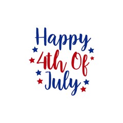 4th of July Independence Day typography clip art design on plain white transparent isolated background for card, shirt, hoodie, sweatshirt, apparel, tag, mug, icon, poster or badge