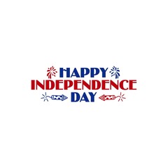 Independence Day 4th of July typography clip art design on plain white transparent isolated background for card, shirt, hoodie, sweatshirt, apparel, tag, mug, icon, poster or badge